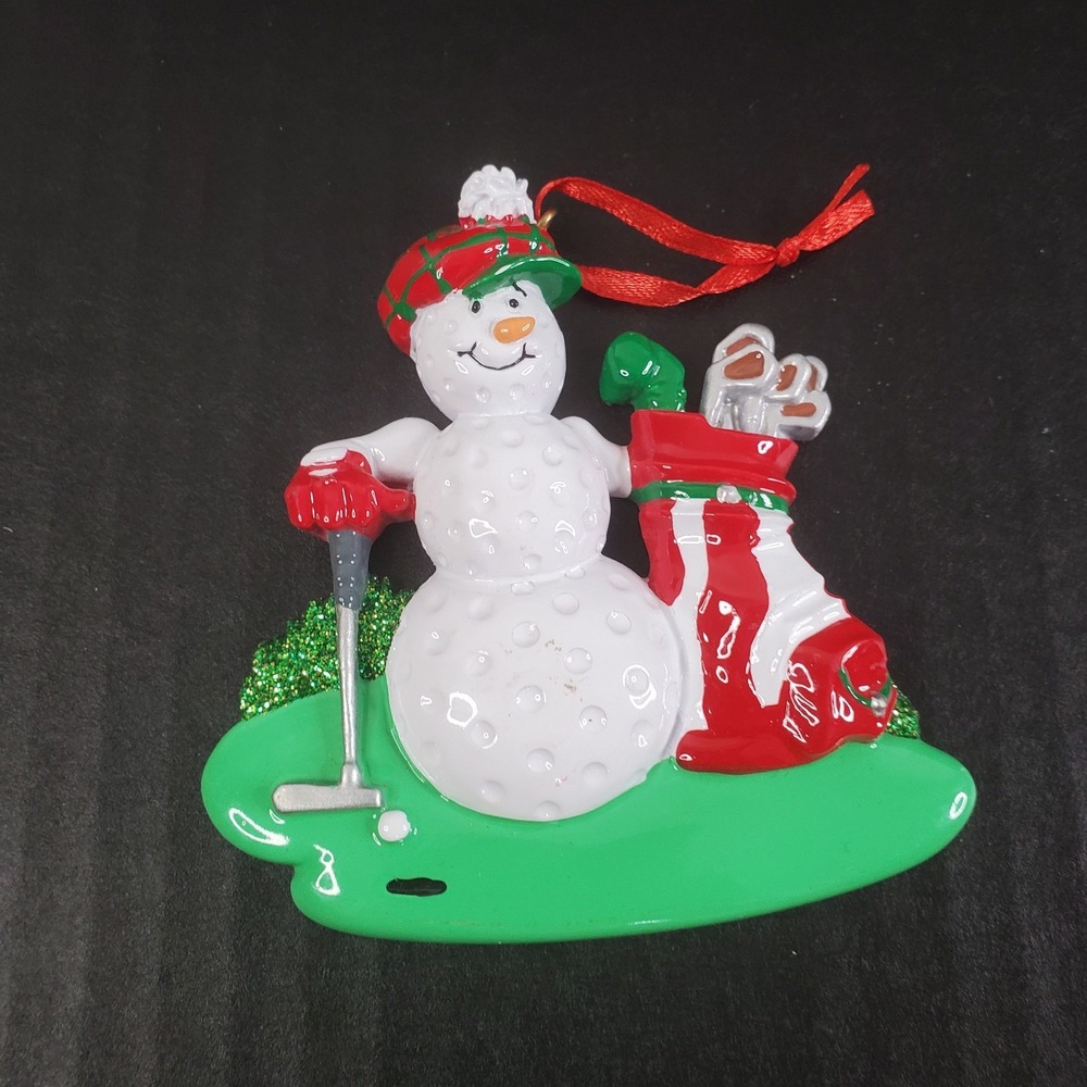 Golf Ball Golfing Snowman BLANK Personalizable Christmas Ornament To Personalize